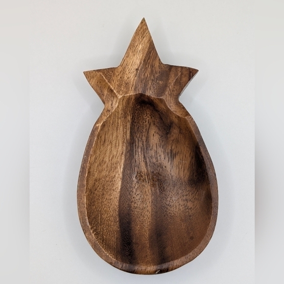 Vintage Pineapple Shaped Monkey Pod Wooden Trinket Dish - Picture 8 of 8